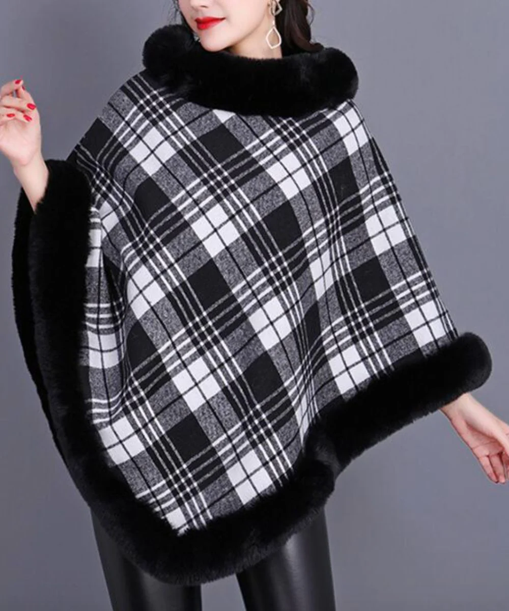 Poncho Femme Col Fourrure – Image 2