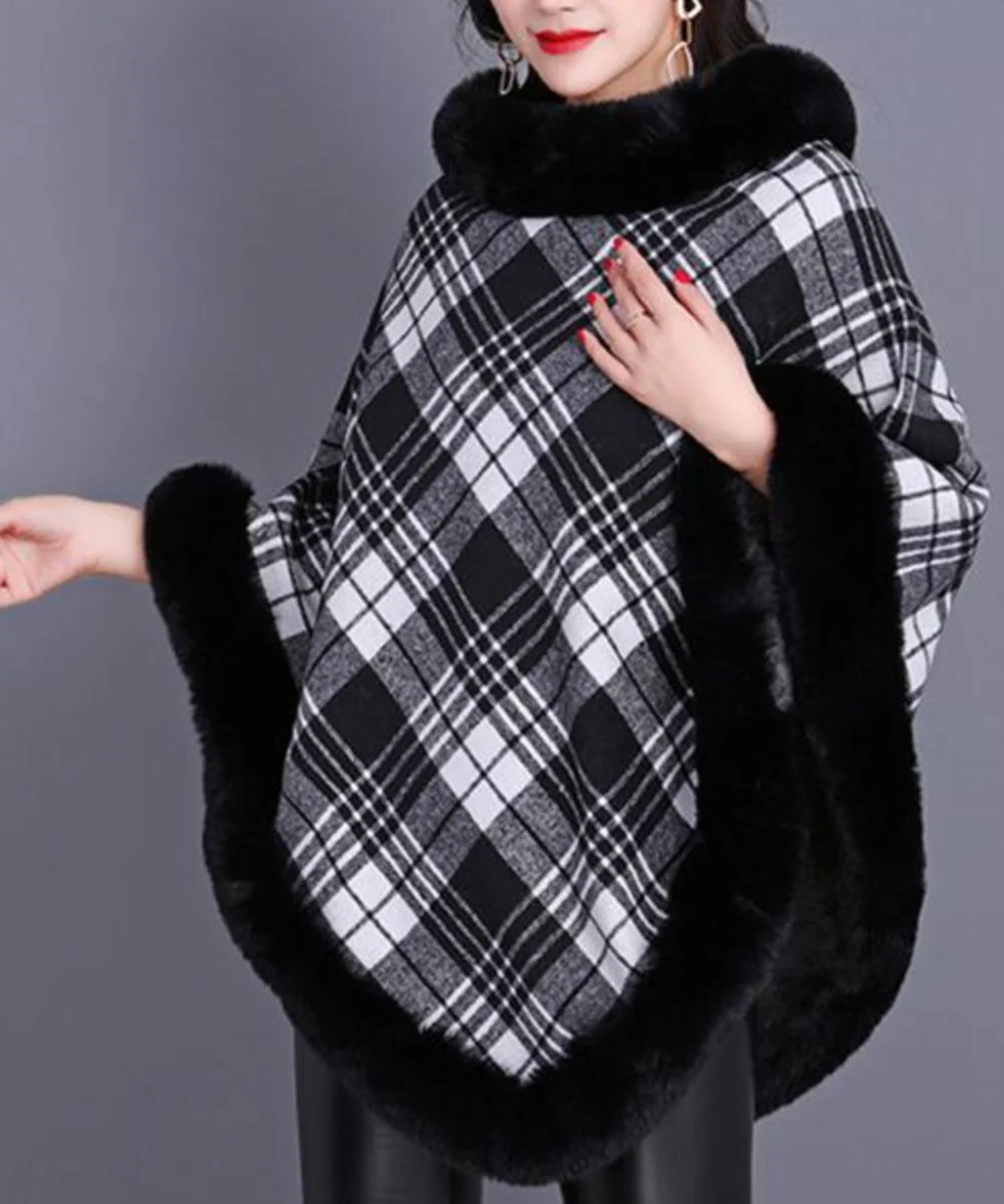 Poncho Femme Col Fourrure – Image 4