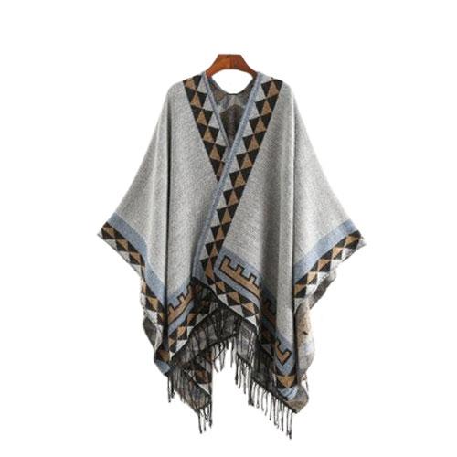 Poncho Ethnique-Frange Femme – Image 8