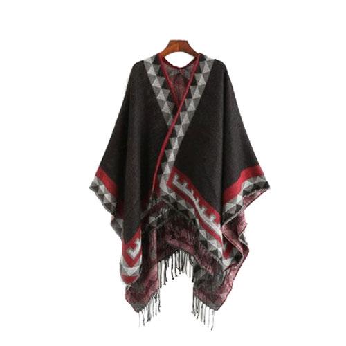 Poncho Ethnique-Frange Femme – Image 5
