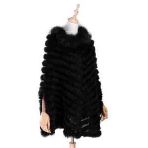 Poncho Court-Fourrure Femme