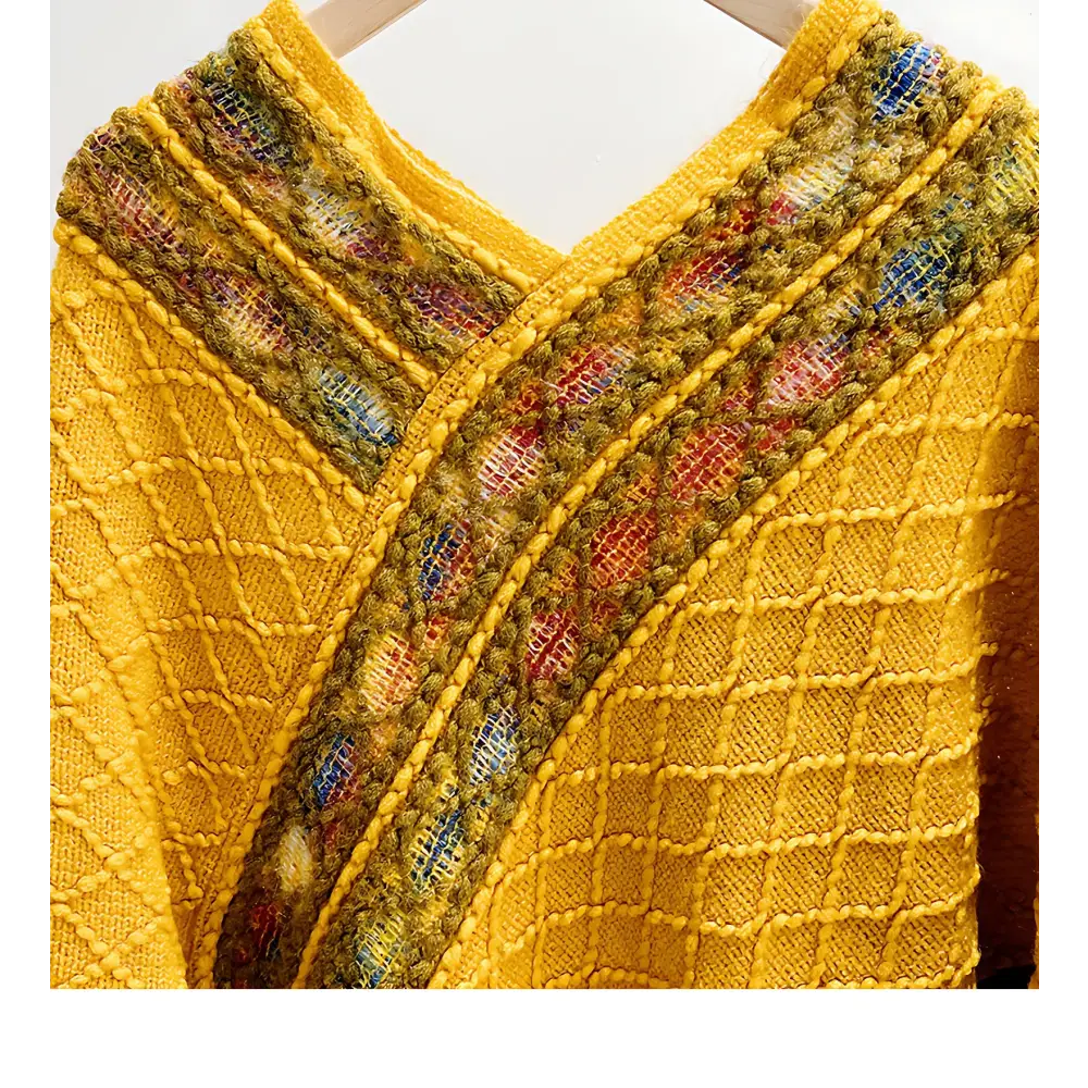 Poncho femme jaune – Image 3