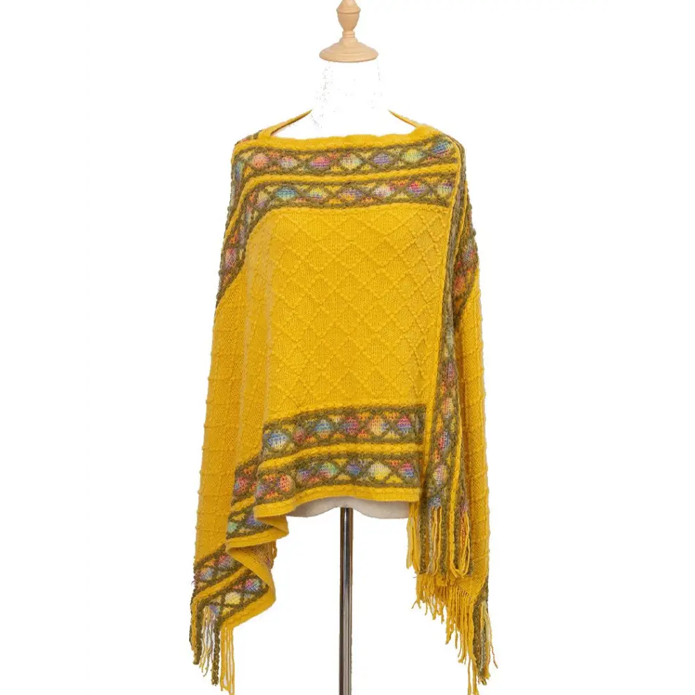 Poncho femme jaune – Image 4