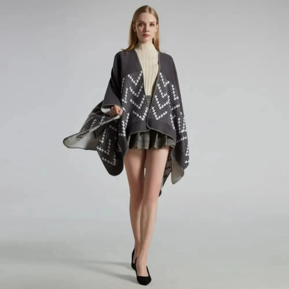 Poncho Femme Motif Cachemire – Image 4