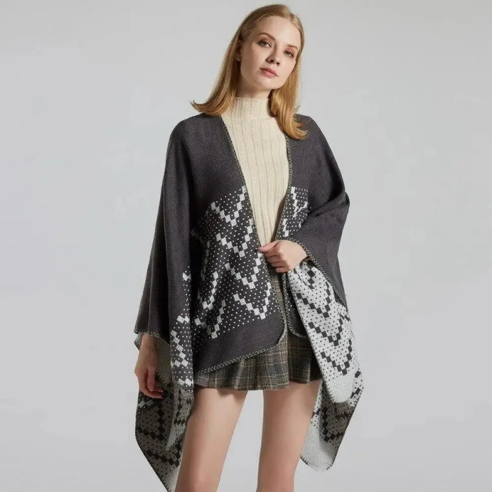 Poncho Femme Motif Cachemire – Image 2