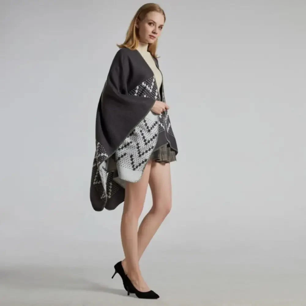 Poncho Femme Motif Cachemire – Image 6