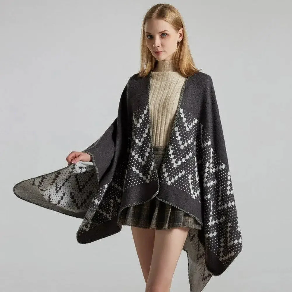 Poncho Femme Motif Cachemire – Image 5