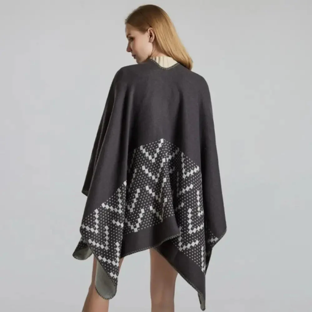 Poncho Femme Motif Cachemire – Image 3