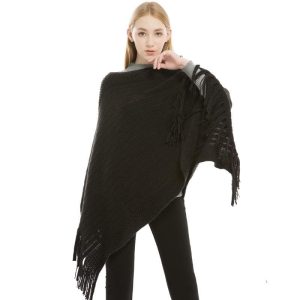 Poncho femme noir