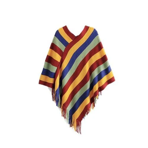 Poncho Mexicain-Rayures Femme – Image 2