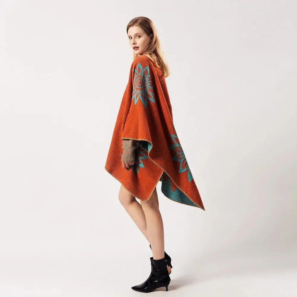 Poncho Femme Style Oranger – Image 5