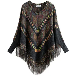 Poncho femme tricot