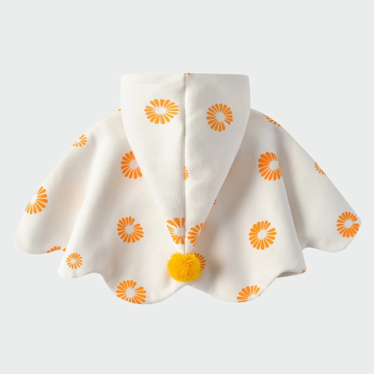 Poncho Fille Blanc Capuche – Image 3