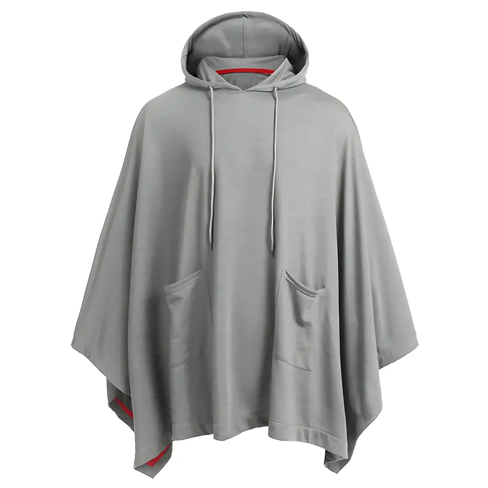 Poncho homme capuche noir – Image 7