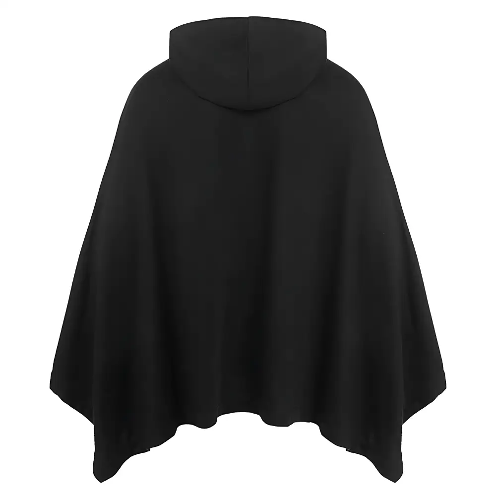 Poncho homme capuche noir – Image 6