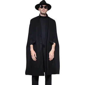 Poncho homme laine noir