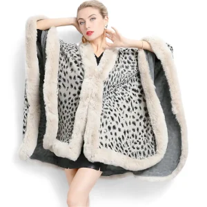 Poncho leopard femme