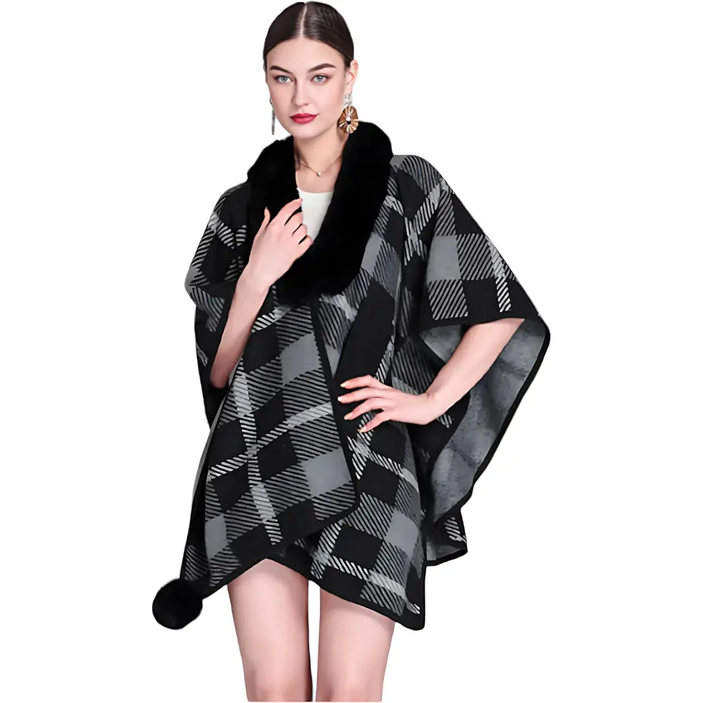 Poncho noir femme pas cher – Image 5