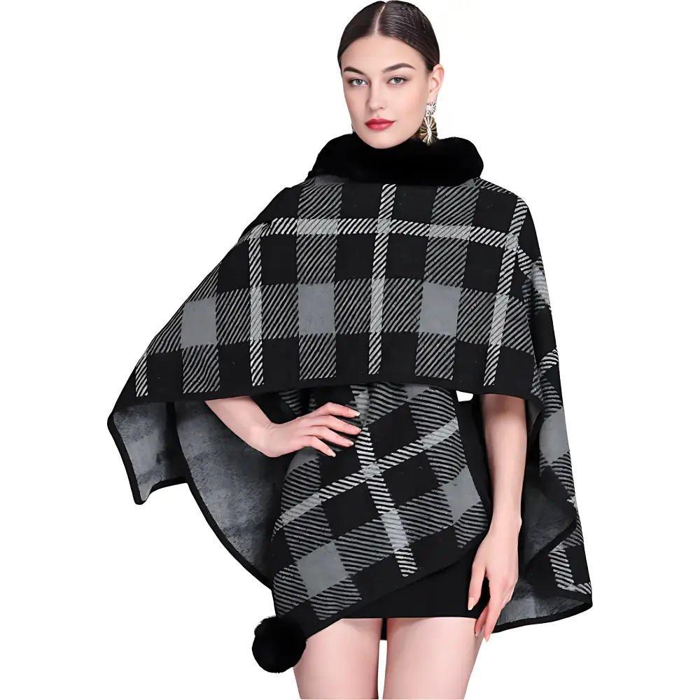 Poncho noir femme pas cher – Image 6