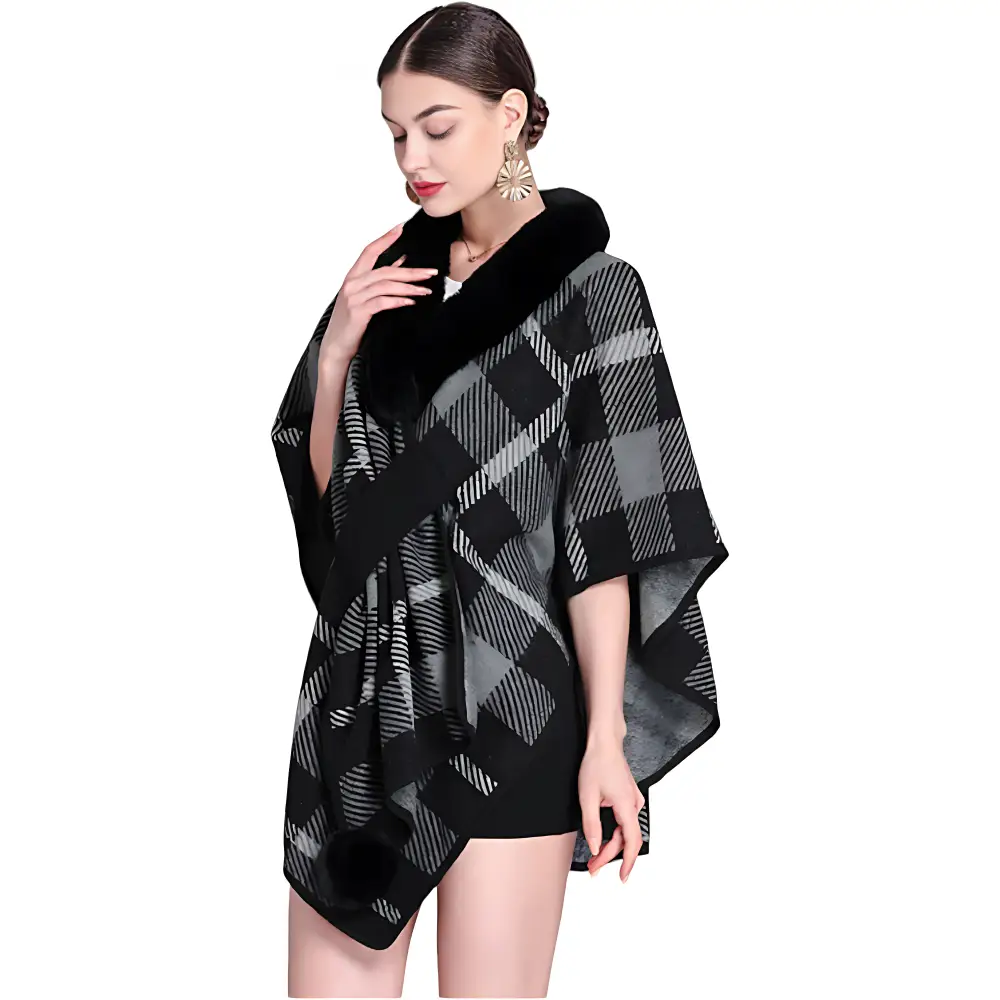 Poncho noir femme pas cher – Image 4