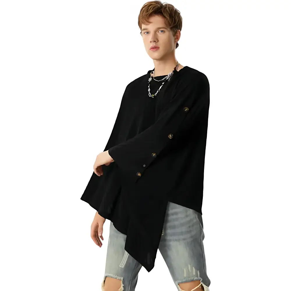 Poncho noir homme – Image 6