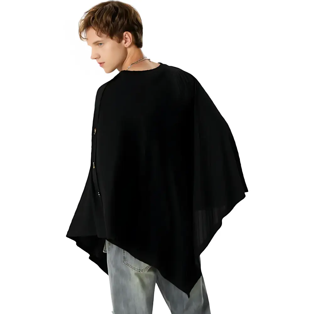Poncho noir homme – Image 7