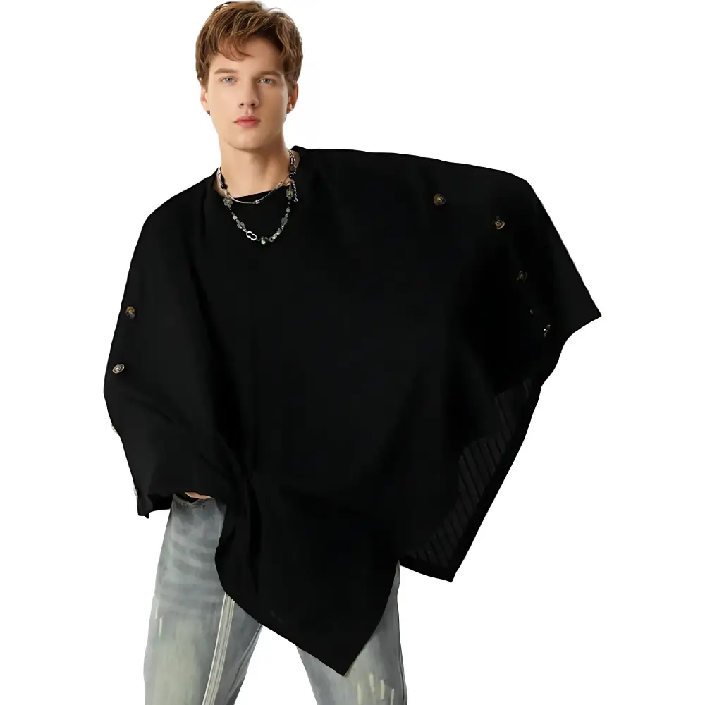 Poncho noir homme – Image 3