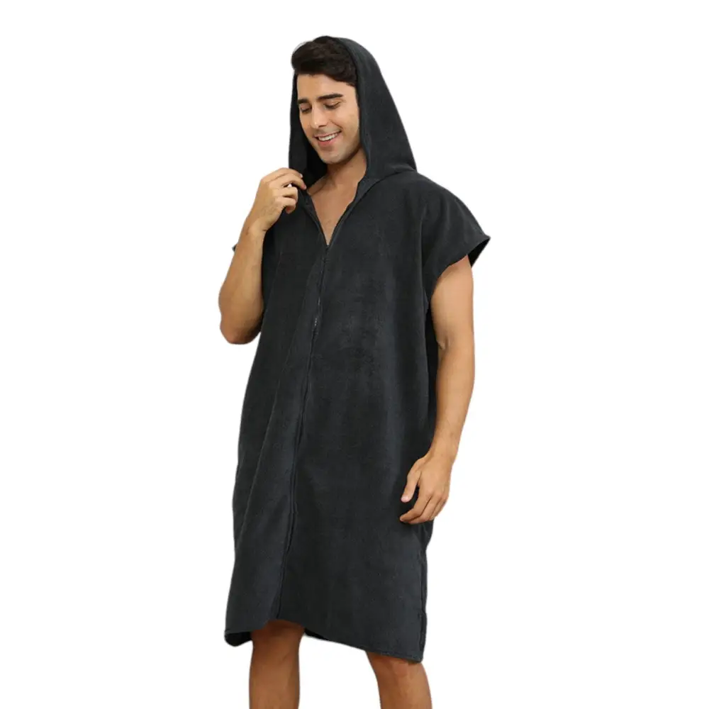 Poncho noir homme long – Image 4