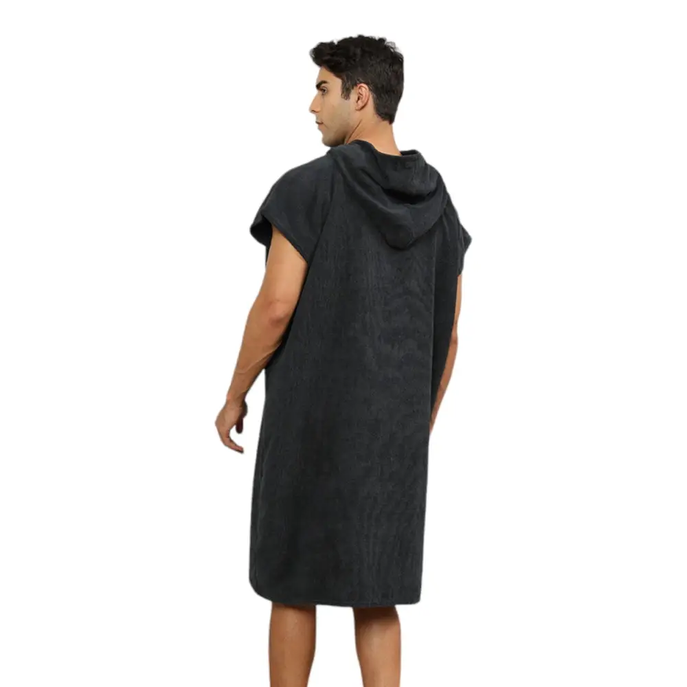 Poncho noir homme long – Image 5