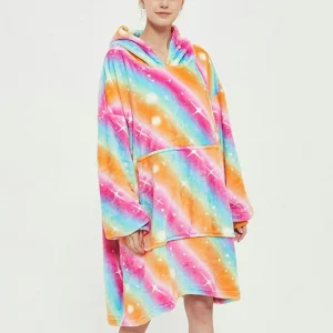 Poncho Plaid Arc-en-Ciel