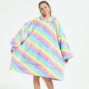 Poncho Polaire Femme Arc-en-Ciel