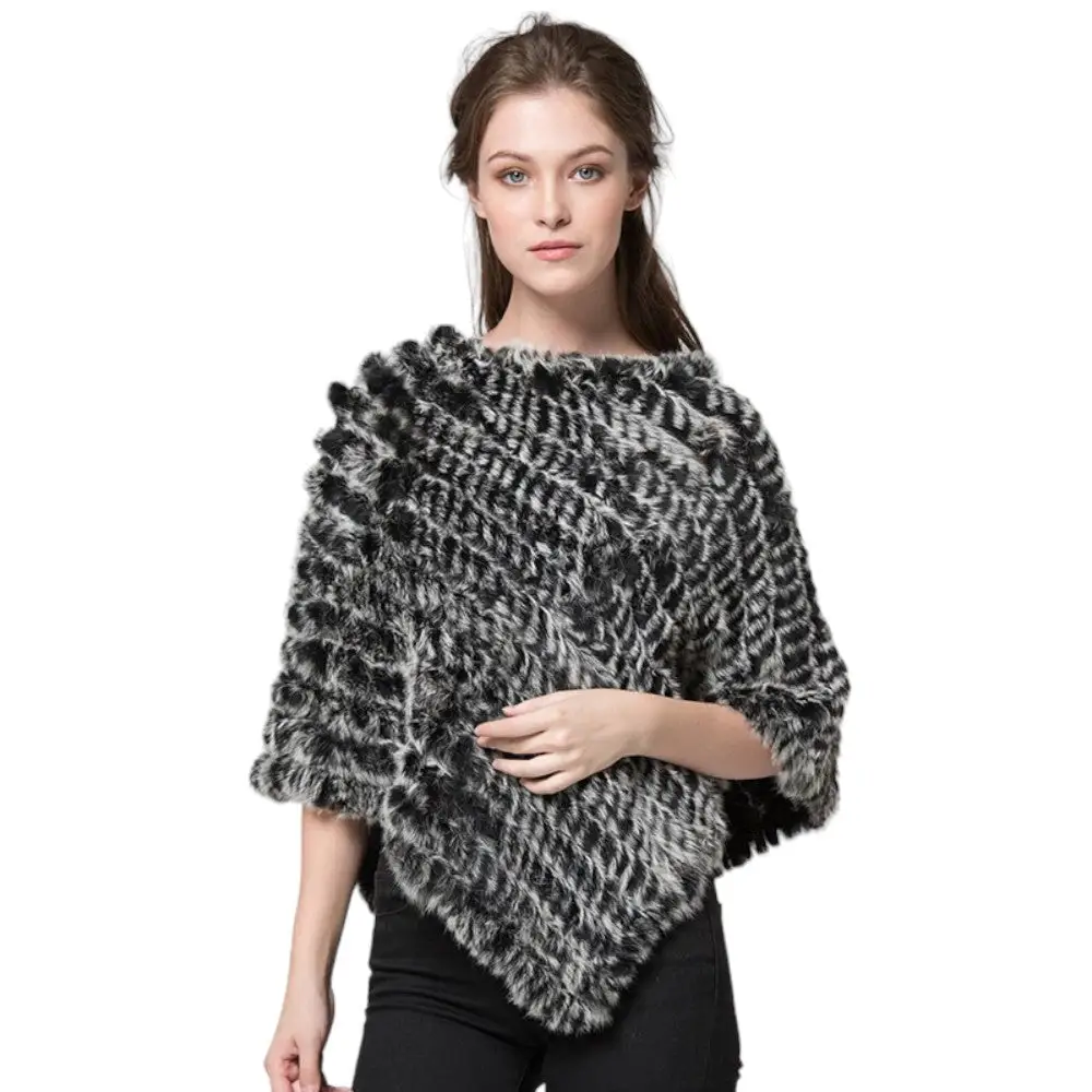 Poncho polaire femme gris – Image 2