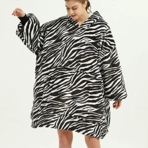 Poncho Polaire Femme Zébré