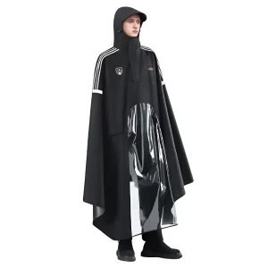 Poncho pour homme capuche noir