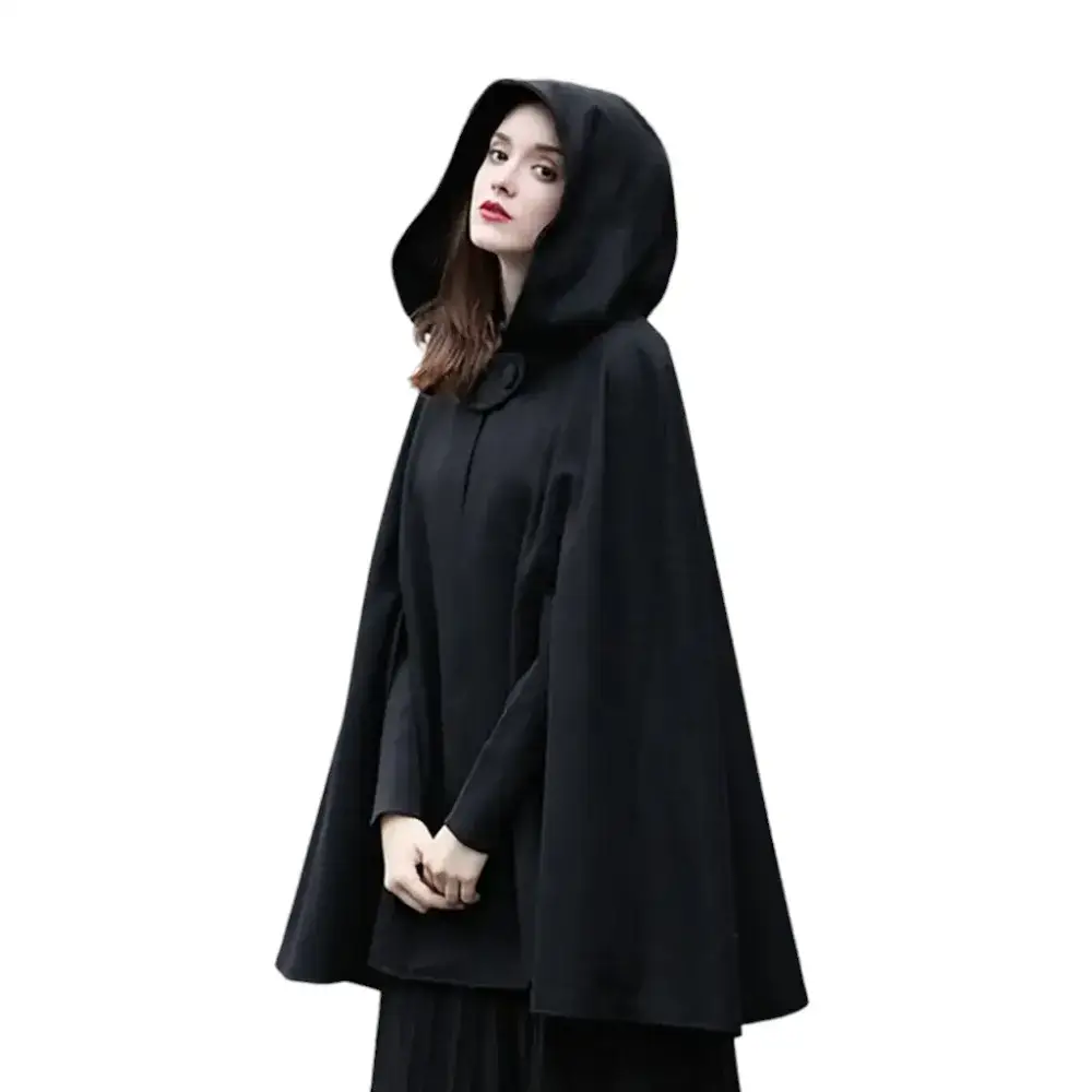 Poncho style cape femme à capuche