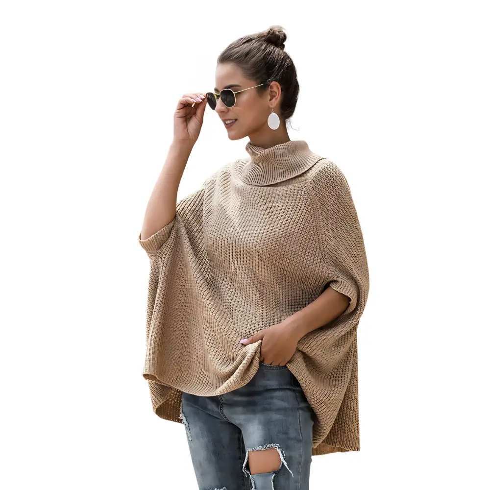 Pull poncho femme avec manches – Image 3