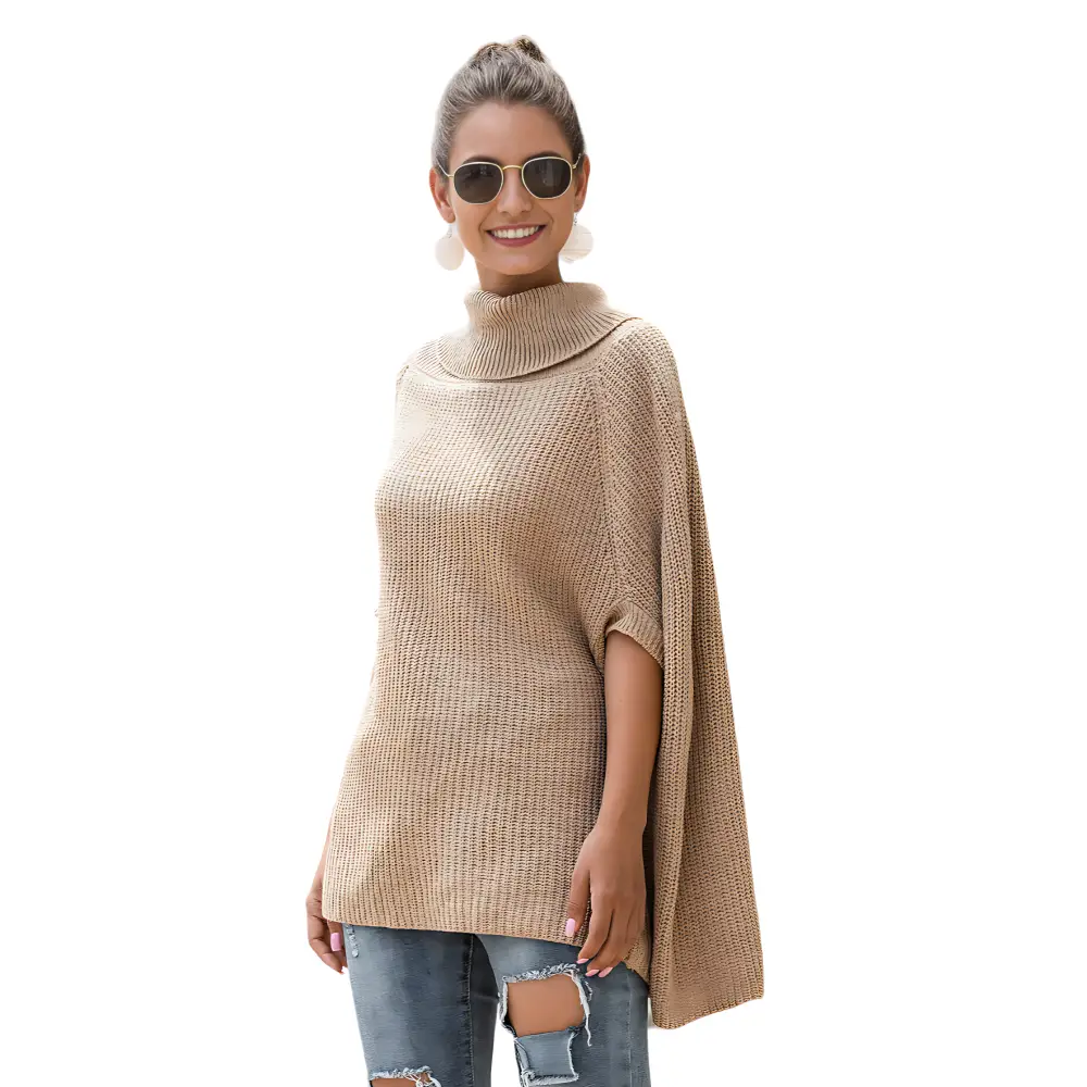 Pull poncho femme avec manches – Image 4
