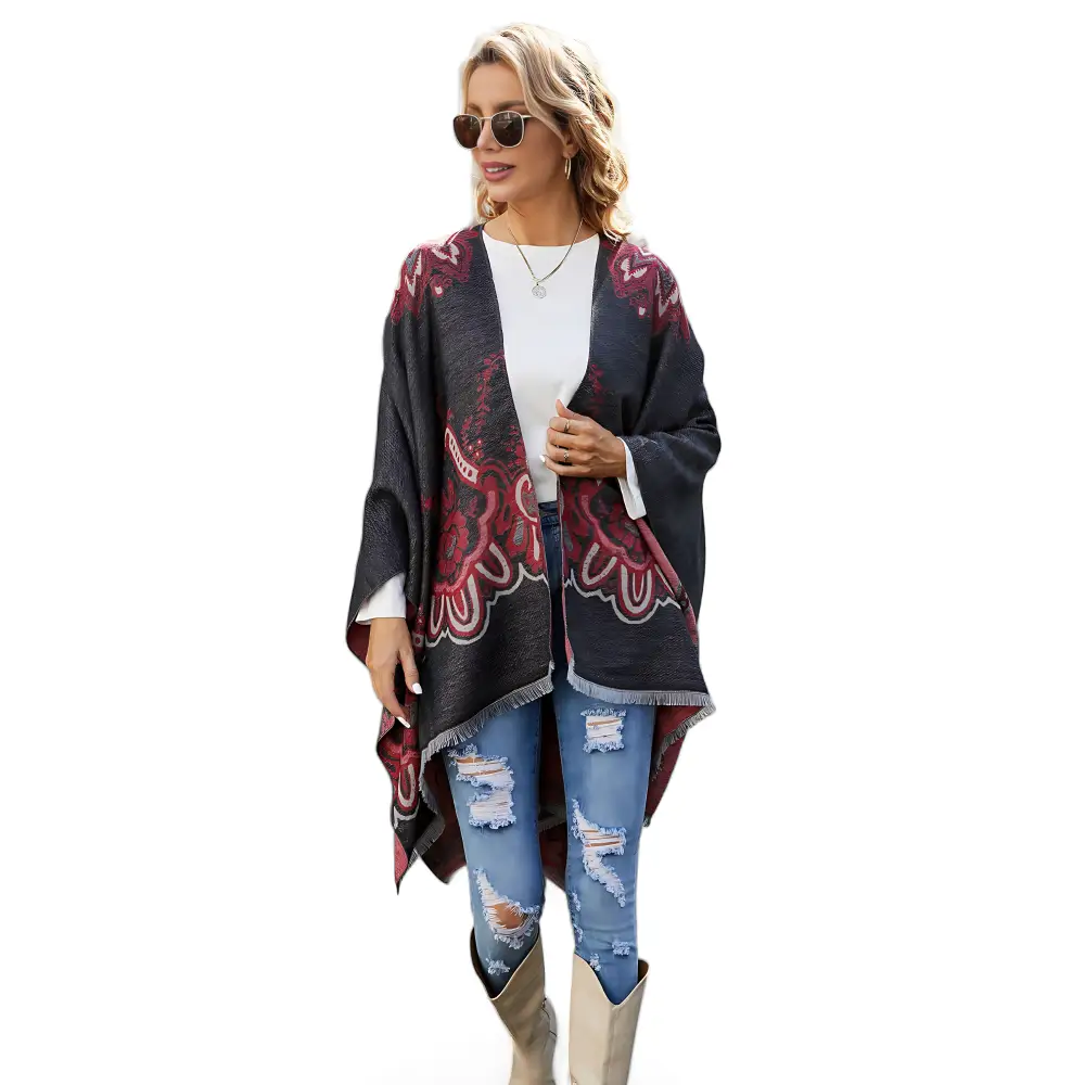 Pull poncho femme hiver stylé – Image 6