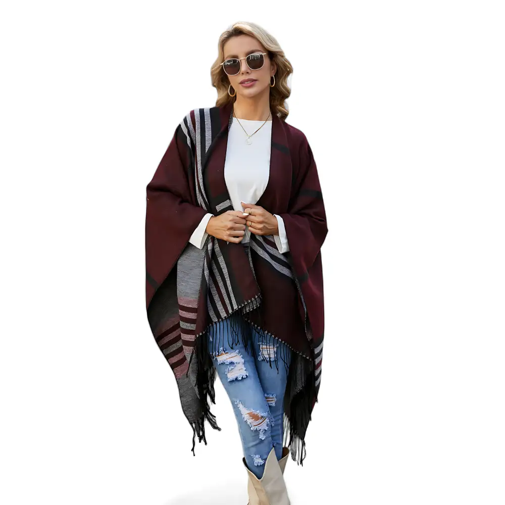 Pull poncho femme hiver stylé – Image 3