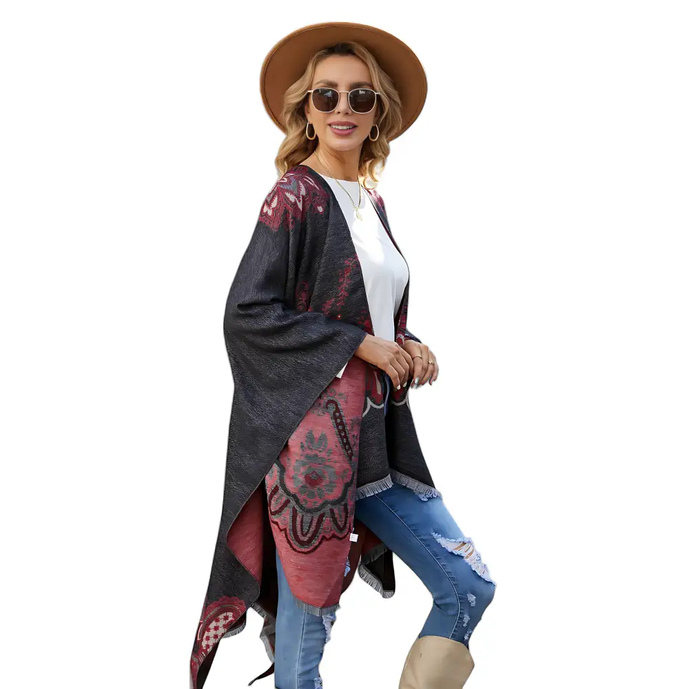 Pull poncho femme hiver stylé – Image 8