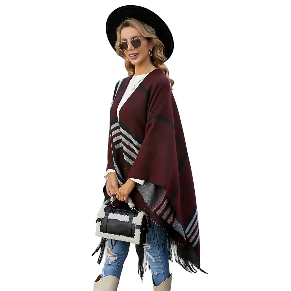 Pull poncho femme hiver stylé – Image 4