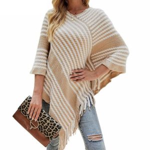 Pull poncho femme