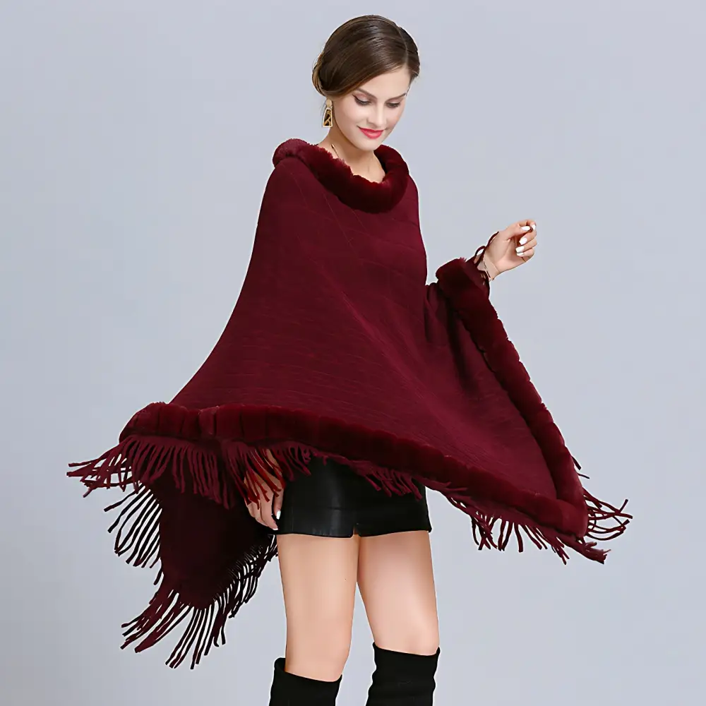 Pull poncho laine femme – Image 4
