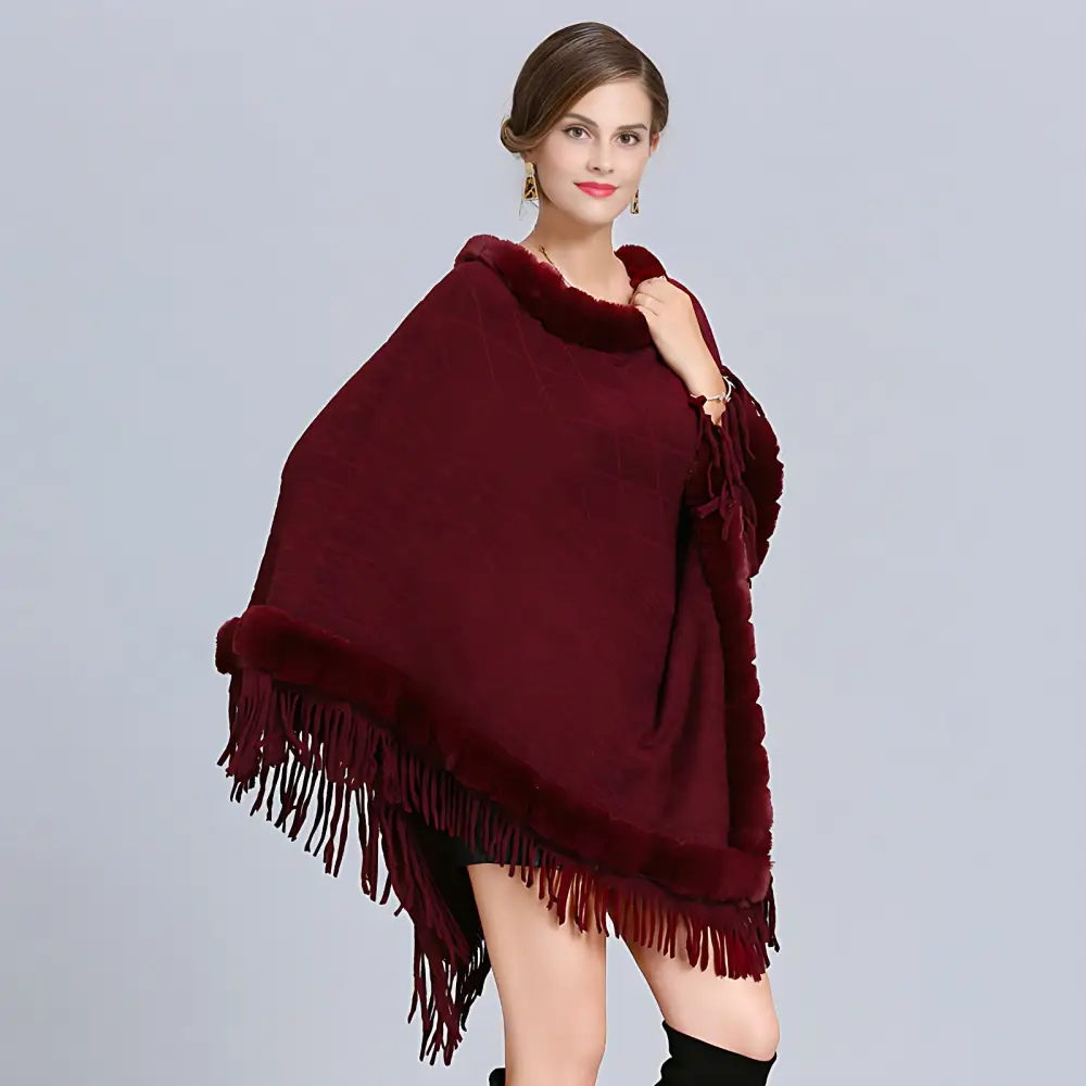 Pull poncho laine femme – Image 3