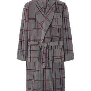 Bata Hombre Invierno Premium Forro Polar Estampado - Gris 0602_20