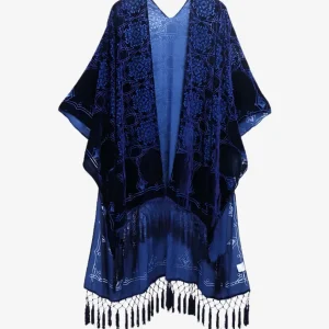 Veste Kimono Bleue Florale