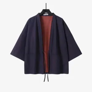 Veste Kimono Denim Homme Violet