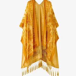 Veste Kimono Femme Jaune
