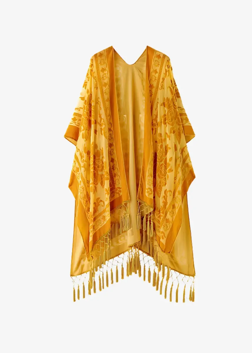 Veste Kimono Femme Jaune – Image 2