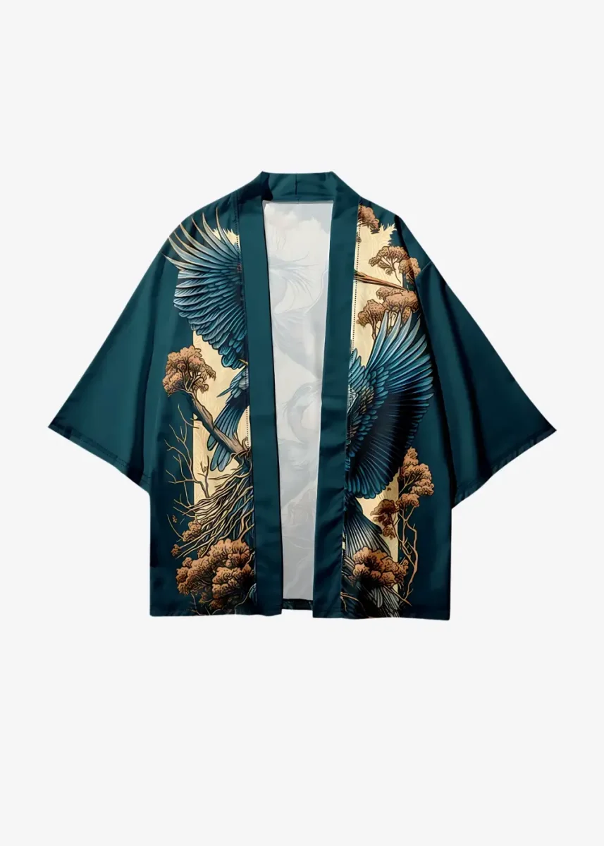 Veste Kimono Grues Bleues – Image 2